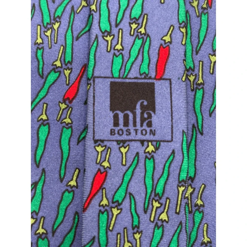 MFA Boston Silk Necktie Red & Green Chili Pepper Tie Museum of Fine Arts Boston